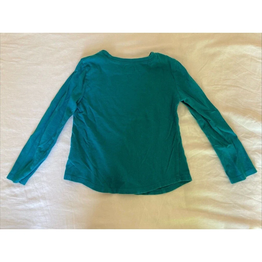 4T Old Navy girl clothes - 1 piece long sleeved shirt | solid aqua theme